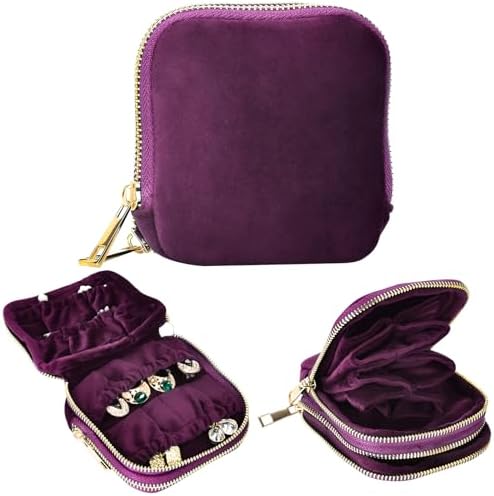 shunmei Portable Travel Jewelry Case with Smooth Double Metal