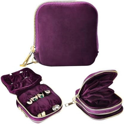 shunmei Portable Travel Jewelry Case with Smooth Double Metal
