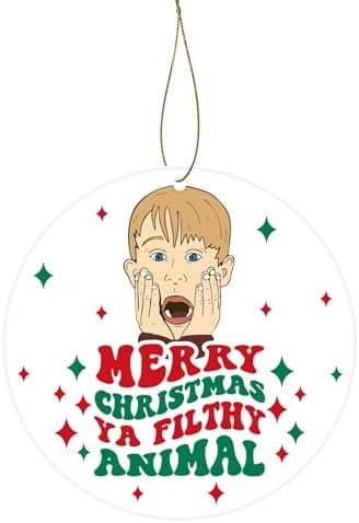Home Alone Christmas Ornament, Merry Christmas Ya Filthy Animal, Funny