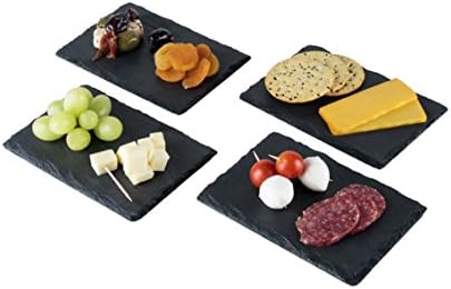 Twine Slate Mini Charcuterie Boards, Rustic Stoneware Serving Trays