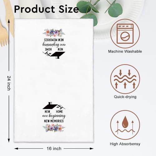 2PCS New Home New Beginning New Memories Kitchen Towels Set, Kitchen