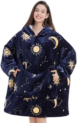 Aemilas Wearable Blanket Hoodie - Soft Sherpa Blanket Sweatshirt as