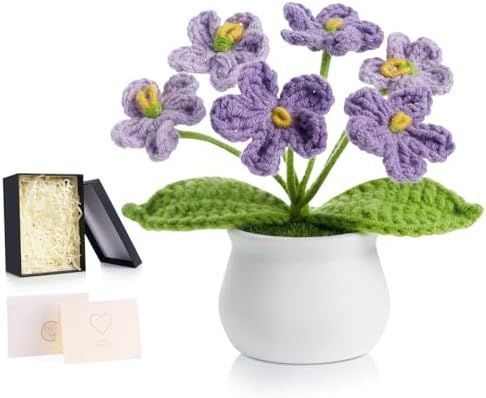 ZHIYUXI Purple Crochet Gifts for Women Teacher Mom Wife Crochet Flower