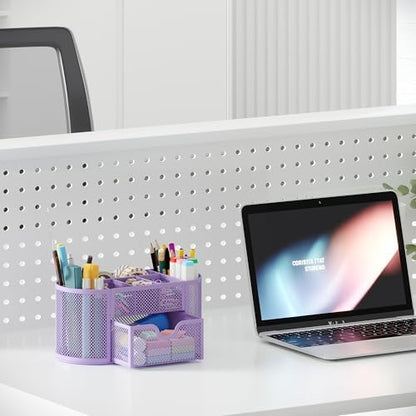 EasyPAG Mesh Pen Holder Desk Organizer with Drawer Stationery Supplies