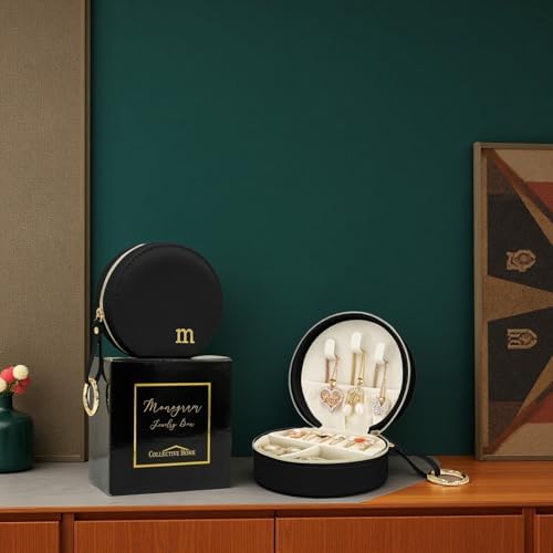 COLLECTIVE HOME Monogram Jewelry Box for Travel - 4.5 Inch Spacious