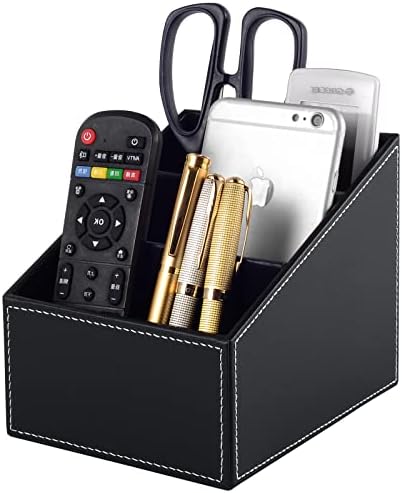 Fashionable PU Leather TV Remote Control Holder with 3 Compartments