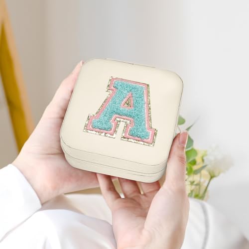 SANDJEST Personalized Jewelry Box, White Travel Jewelry Box with
