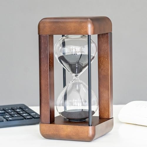 Large Premium Walnut Hourglass,60 Minutes Sand Timers,Hour Glass with