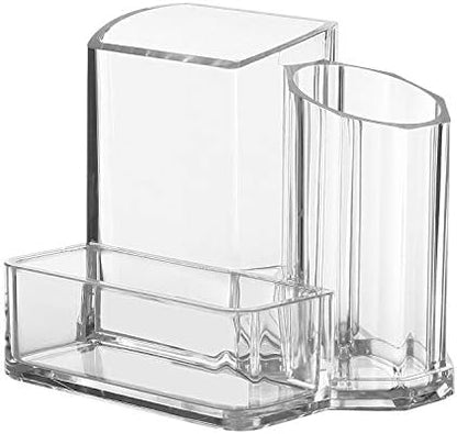 Sooyee Acrylic Desk Supplies Cosmetic Organizer Holder, 3 Compartment