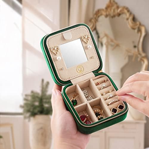 ZPROW Plush Velvet Travel Jewelry Case, Organizer, Box, Small Case for