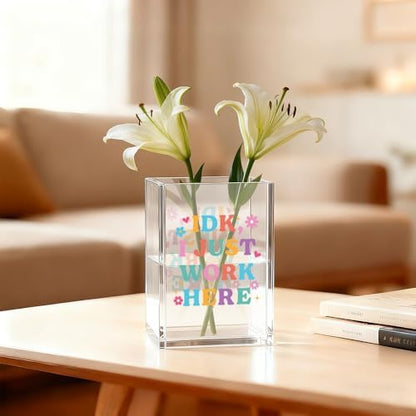 I Just Work Here Pen Holder for Desk, Cute Desk Accessories for Work
