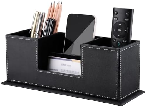 KINGFOMTM Double Holder Leather Multi-Function Desk Stationery