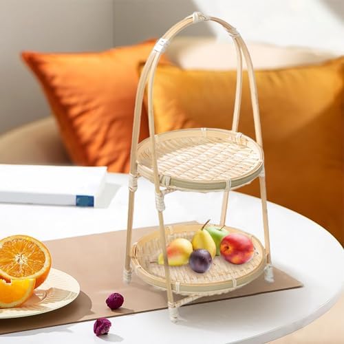 Handwoven Fruit Basket Bamboo Storage Basket Organizer Meal Basket