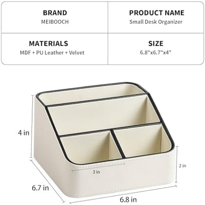 Remote Control Holder, Nightstand Organizer, Desk Caddy (Cream)