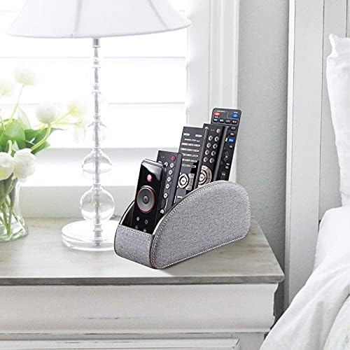 Pu Leather TV Remote Control Holder with 5 Compartments,Remote