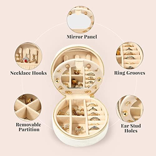 Dajasan Velvet Jewelry Organizer, Mini Travel Jewelry Case, Small