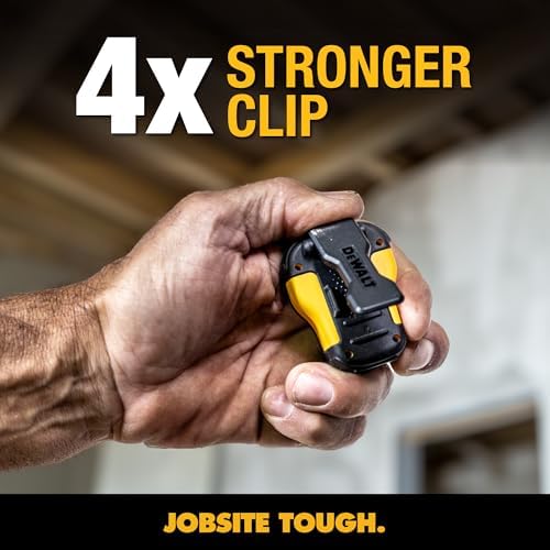 DEWALT Mini Wearable Bluetooth Speaker, Clip-On Jobsite Pro (Yellow)
