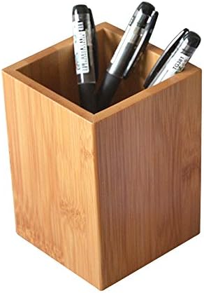Bamboo Wood Desk Pen Pencil Holder Stand Multi Purpose Use Pencil Cup