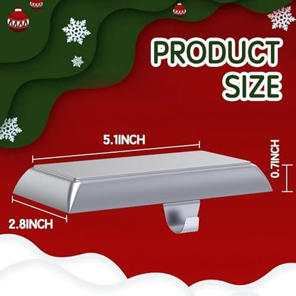 GloTika Christmas Stocking Holders for Mantle Set of 6, Heavy Duty
