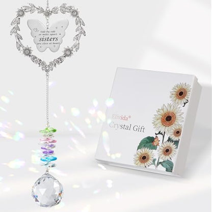 Suncatcher Gift for Sister Birthday, Best Sister Ever Crystal Ornament