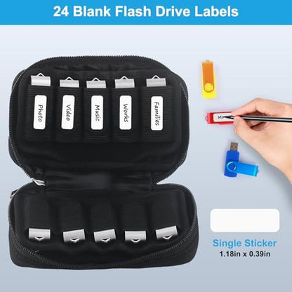 Flash Drive Case 20 Slots Thumb Drive USB Storage Case, Portable