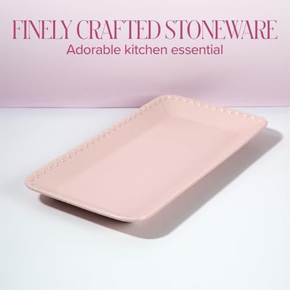 Paris Hilton Rectangle Ceramic Stoneware Serving Platter Tray