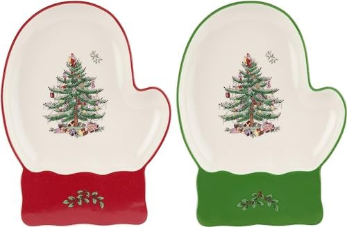Spode – Christmas Tree – Christmas Tree Mitten Dishes, Set of 2
