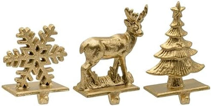 Red Co. Set of 3 Snowflake, Reindeer & Christmas Tree Decorative Cast