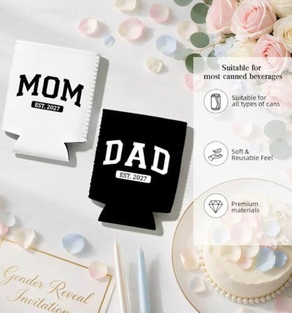 Mom and Dad 2027 Can Coolers Set of 2, New Parents Gifts for Couples