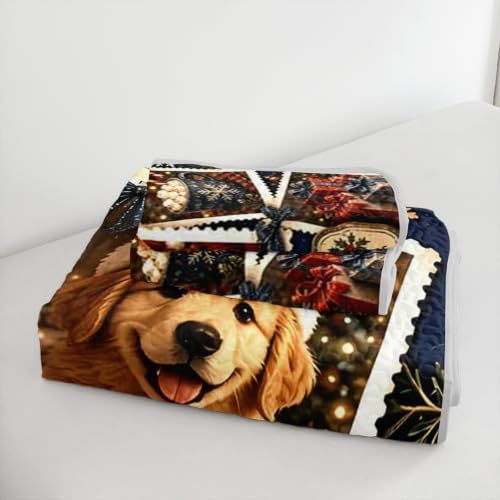 HOSIMA Vintage Christmas Bedding Set,Cute Cat Dog Print Bedspread