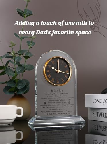 Gifts for Son from Mom Dad, Birthday Graduation Christmas Glass Clock