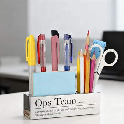 Ops Team Appreciation Gift Stainless Steel Desk Organizer Note Pad