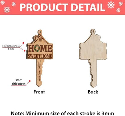 Personalized New Home Wooden Ornament 2025 – “Home Sweet Home” Custom