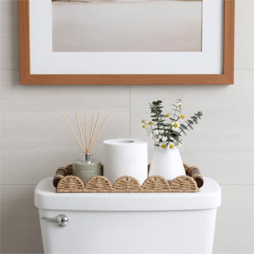 CubesLand Bathroom Toilet Paper Tray Organizer, Scalloped Decorative