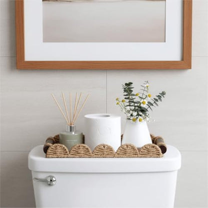 CubesLand Bathroom Toilet Paper Tray Organizer, Scalloped Decorative
