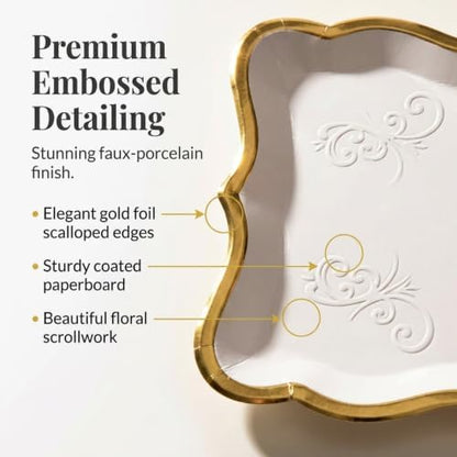 Decorative Gold Rim Display Trays 10 Pack 9 x 13 Inch Cardboard