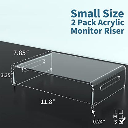 Zimilar 2 Pack Monitor Stand Riser, Acrylic Monitor Stand for Computer
