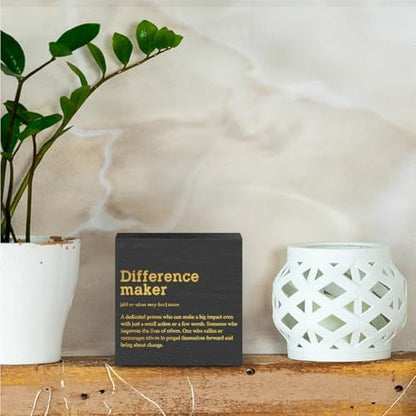 Difference Maker Definition Home Office Decor Wooden Box Sign Black