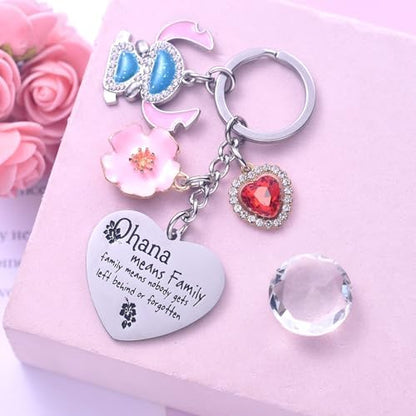Cute Keychain Ohana Means Family Friendship Gifts For Daughter Teens