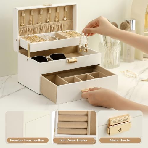 Jewelry Organizer Box, Large Jewelry Boxes for Women Girls