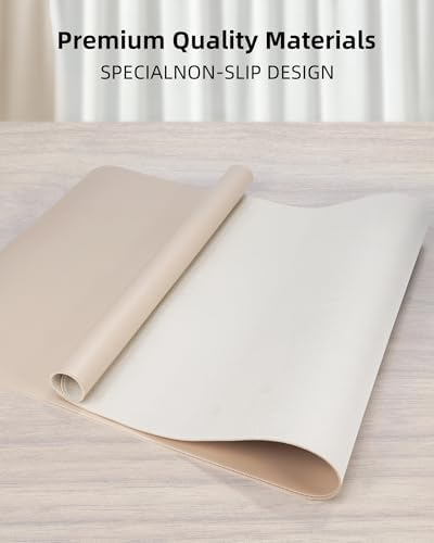 AFIING Desk Pad Protector 23.6" x 13.7" - Non-Slip Waterproof PU