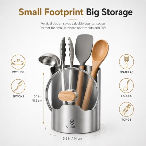 Thickened Stainless Steel Utensil Organizer Kitchen Holder for Pot Lid