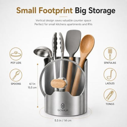 Thickened Stainless Steel Utensil Organizer Kitchen Holder for Pot Lid