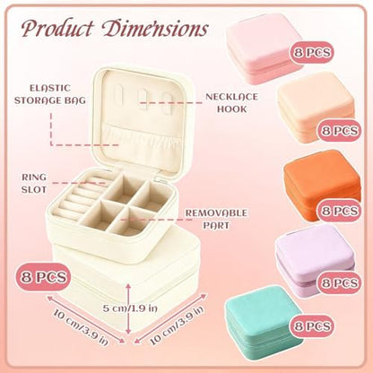 48 Pcs Mini Jewelry Travel Case Multi-Color for Rings Earrings,Wedding