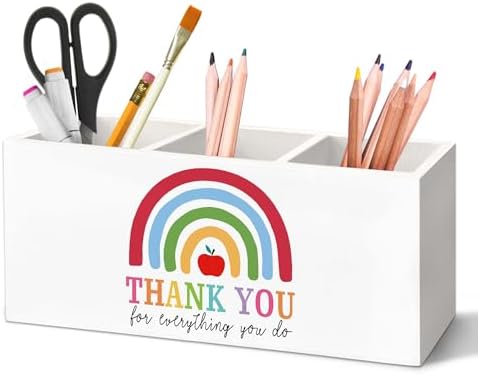 Teacher Thank You Gifts Pen Holder for Desk, Teacher Appreciation