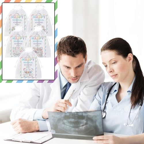 Equsion 20 Set Medical Assistants Gifts Keychains with Thank You Cards