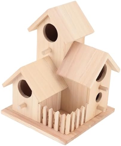 Wooden Birdhouse Charming Bird Shelter for Garden, Sturdy Cedar Wood