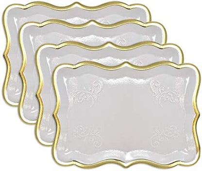 Decorative Gold Rim Display Trays 10 Pack 9 x 13 Inch Cardboard