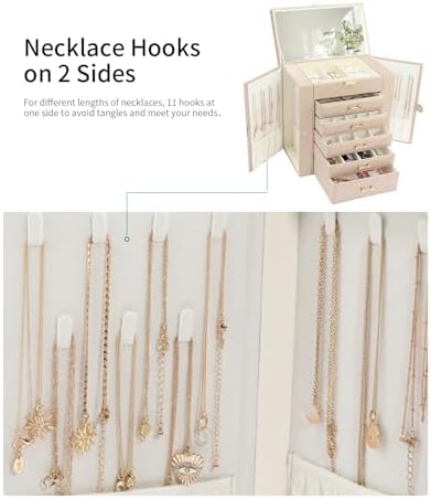 Large Jewelry Holder Organizer, 6 Layer Jewelry Box for Women Jewelry