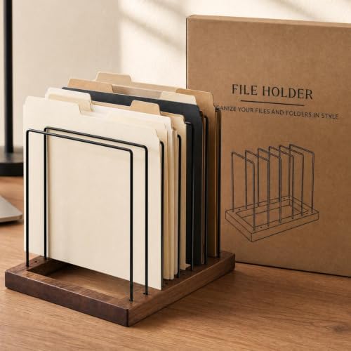 ZICOTO Stylish File Organizer for Desk - Premium Wooden Document